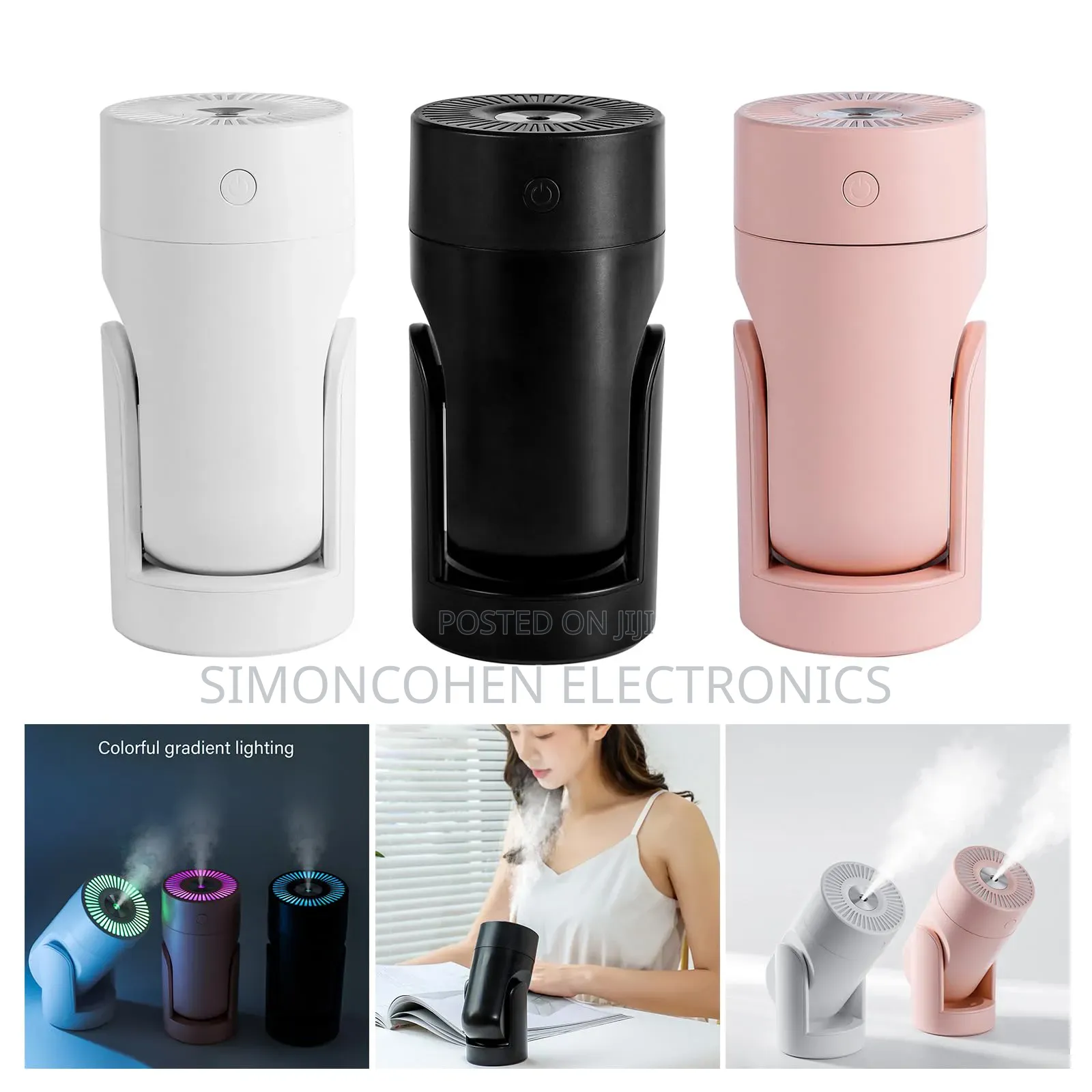 7 Lights Adjustable Angle 220ml Shaking Head Humidifier Now Available