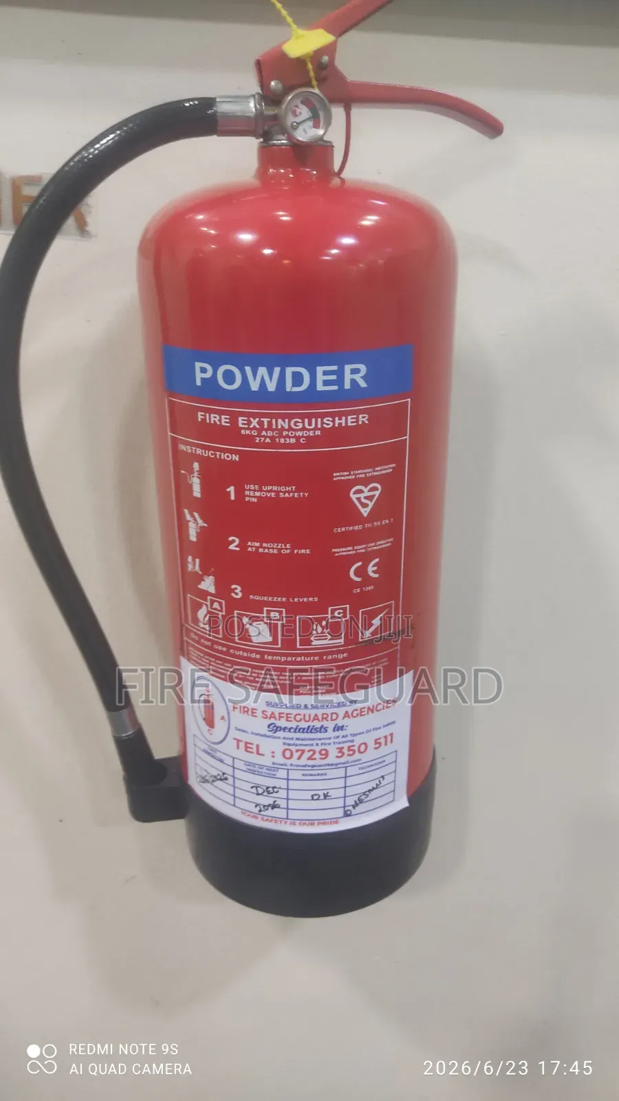 9Kg Dry Powder Fire Extinguisher