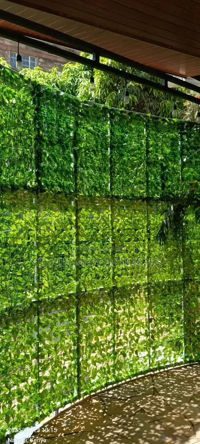 Dark and Light Green Artificial Ivy Privacy Fence