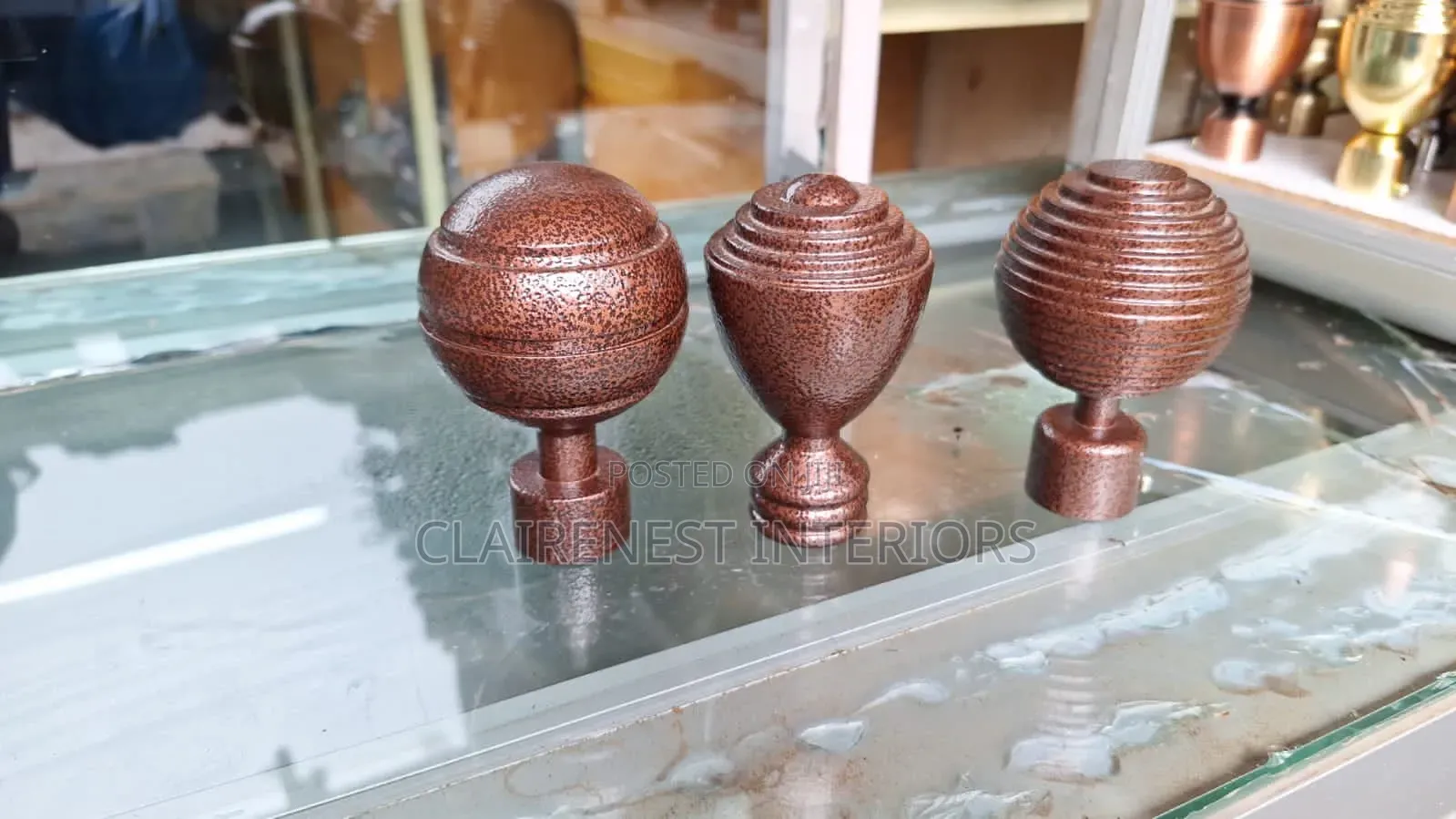 Brown, Different Designs, Powder Coated Rod Flowers