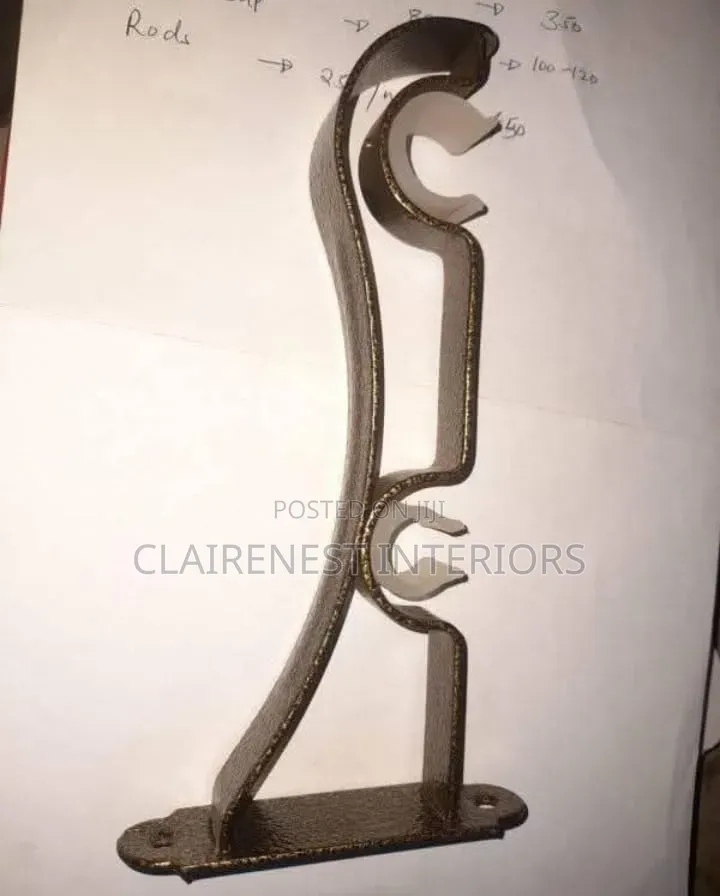 Antic Green and Brown Heavy Duty Curtain Rod Brackets In