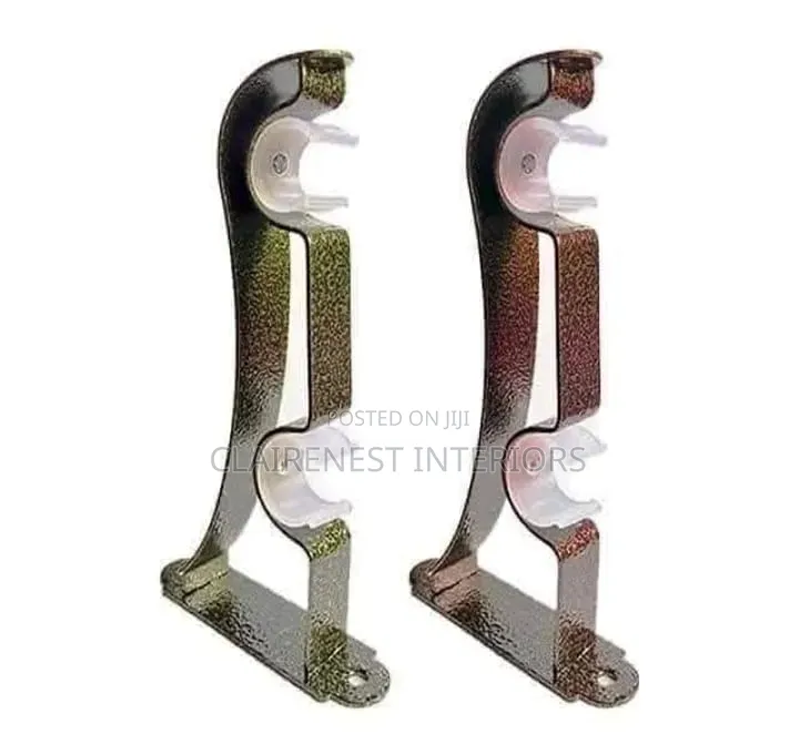 Antic Green and Brown Heavy Duty Curtain Rod Brackets In