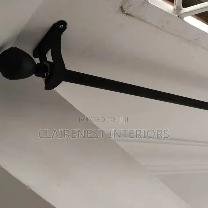 Black sIngle Rod for Window Curtains