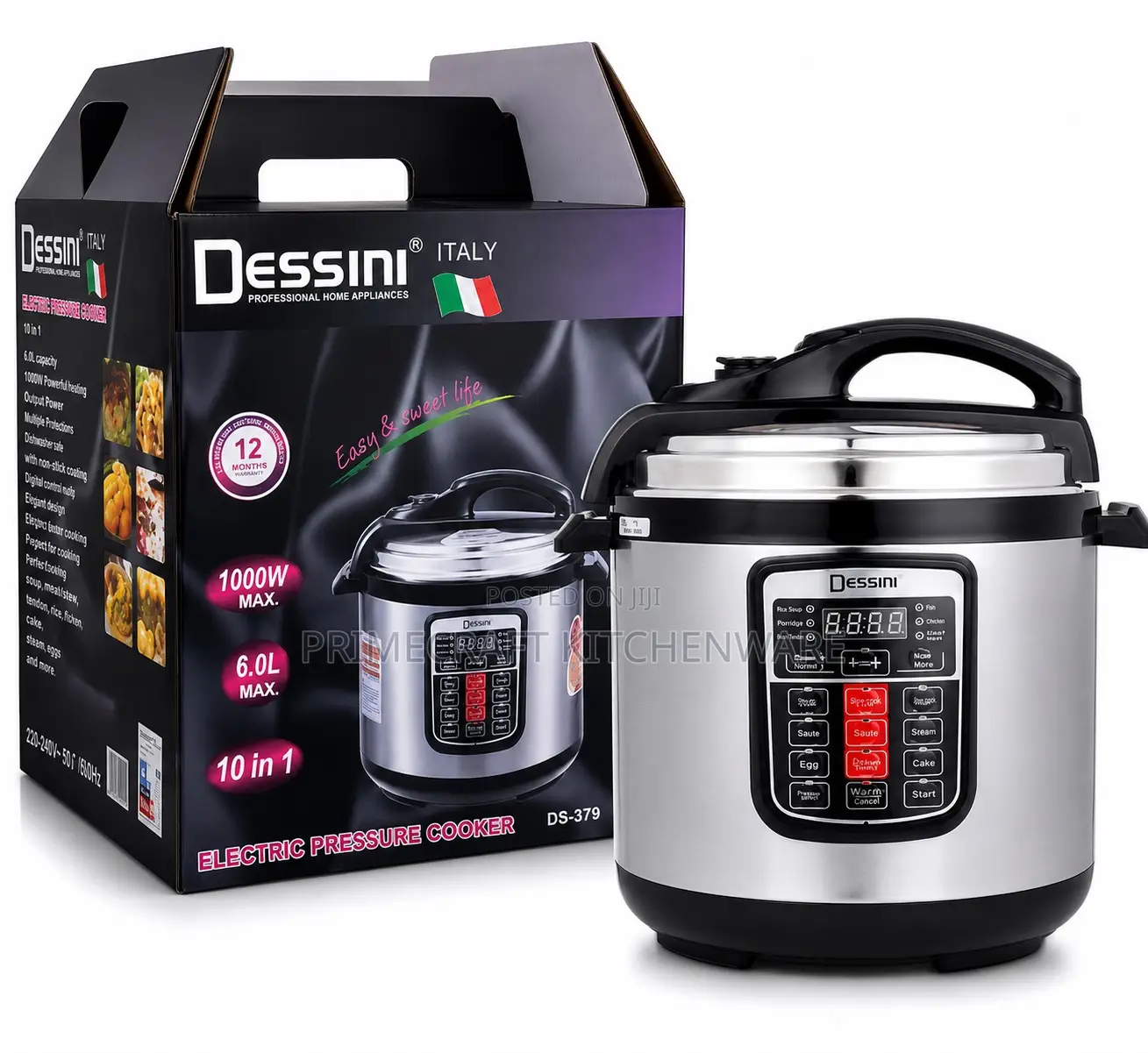 Dessini 6L Electric Pressure Cooker 10-in-1 – 1000W
