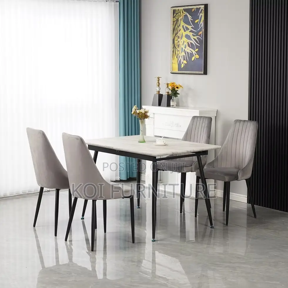 Dining Set; Four Seaters Elegant Style Dining Set