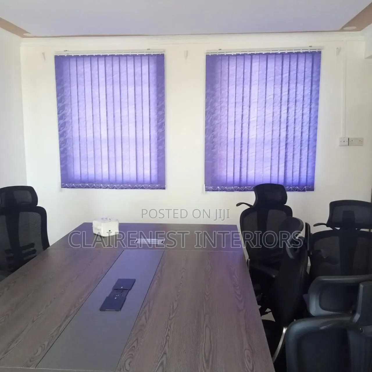 Purple and Beige Window Upgrades Vertical Blinds