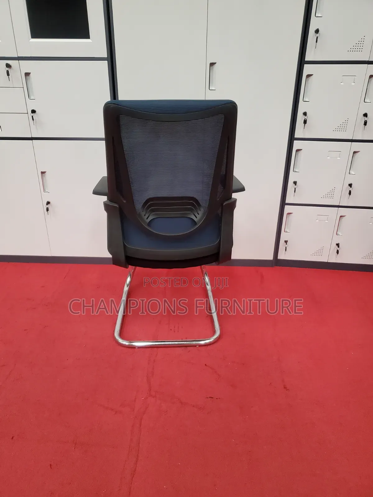 Blue Cantilever Mesh Chair