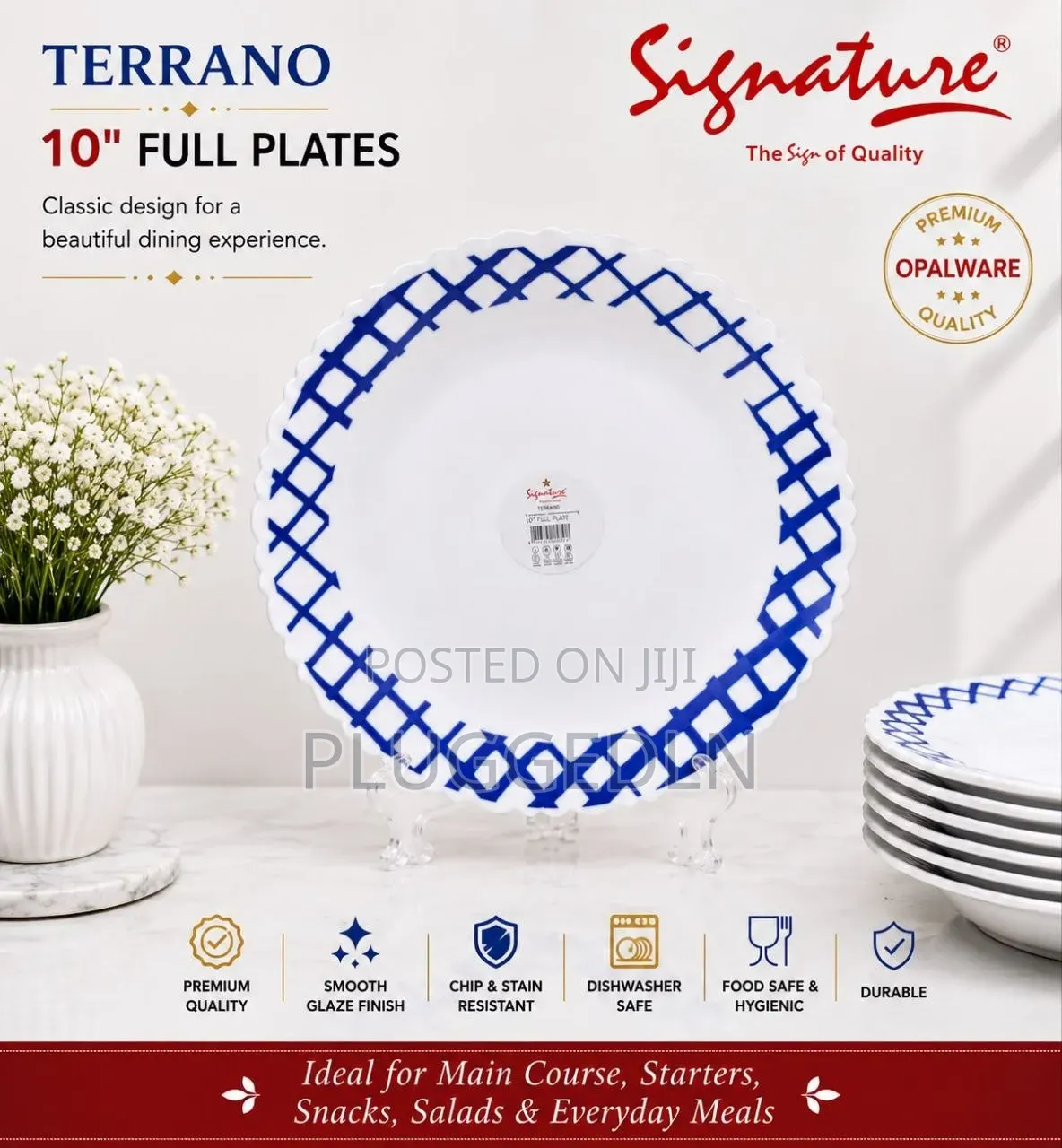 Signature Glass Full Plates 6 Sets Per Box