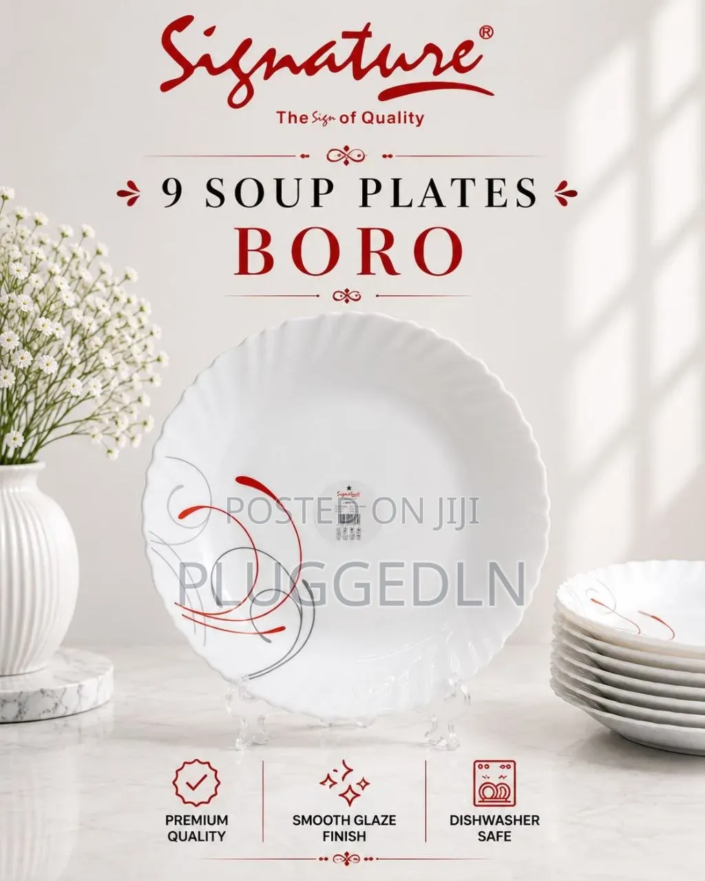 Signature Glass Full Plates 6 Sets Per Box
