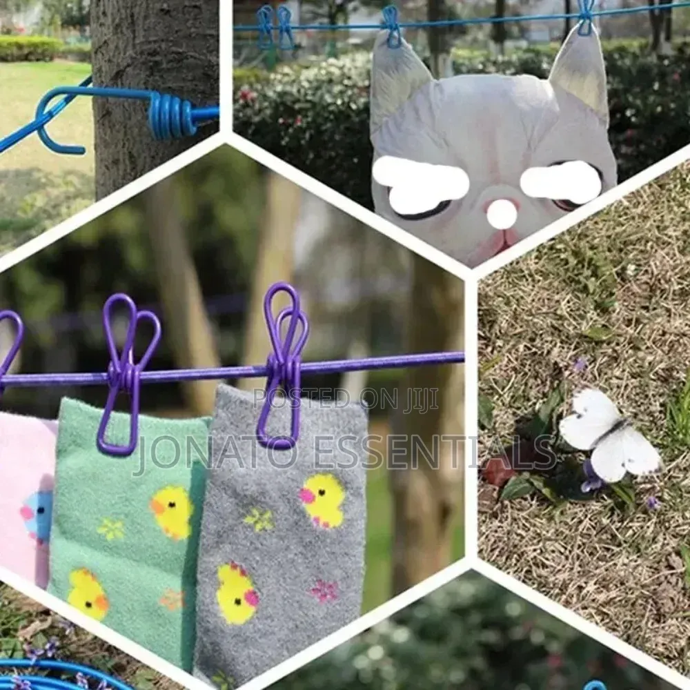 Portable Stretching Clothesline With 12 Pegs