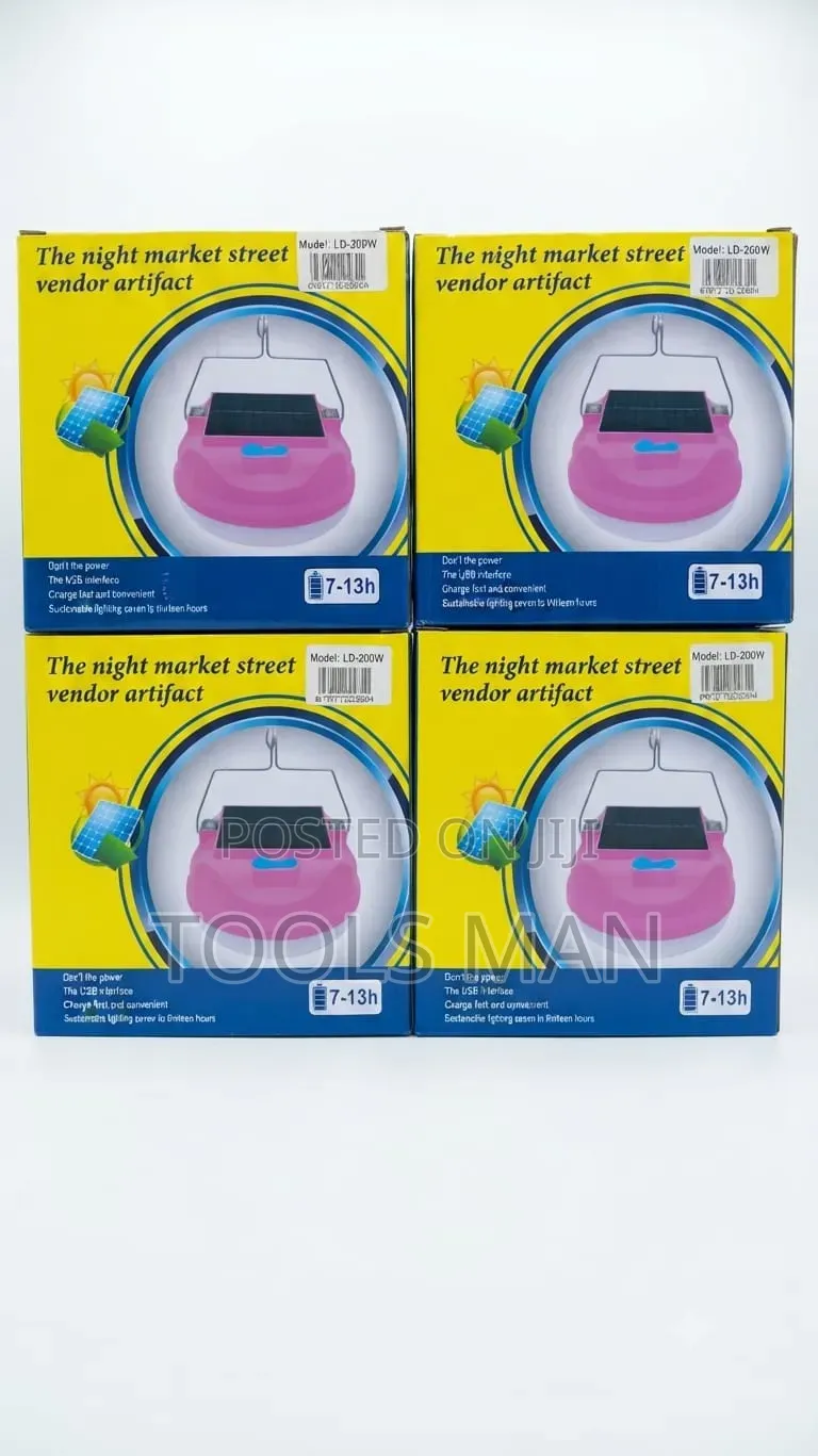 200W Solar LED Emergency Light - Night Market Camping Bulb.
