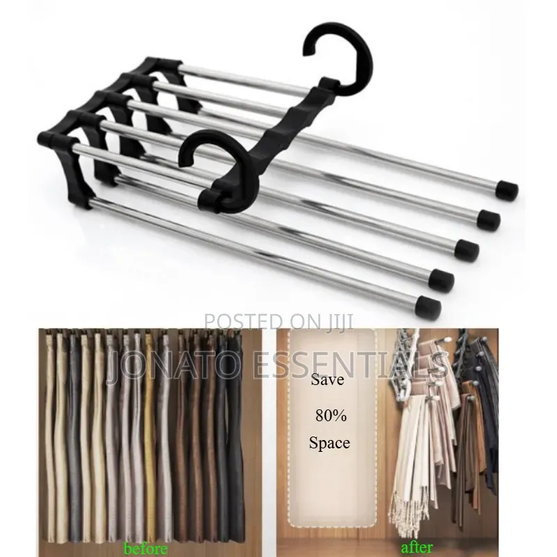 Stainless Steel 5 in 1 Trouser Hanger Space Saver