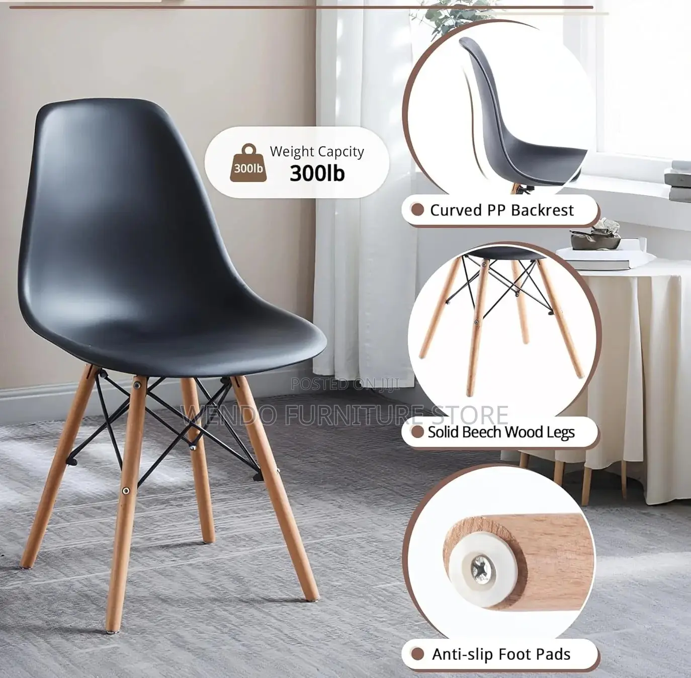 Dining Set; Four Seaters Round Eames Restaurant Dining Set