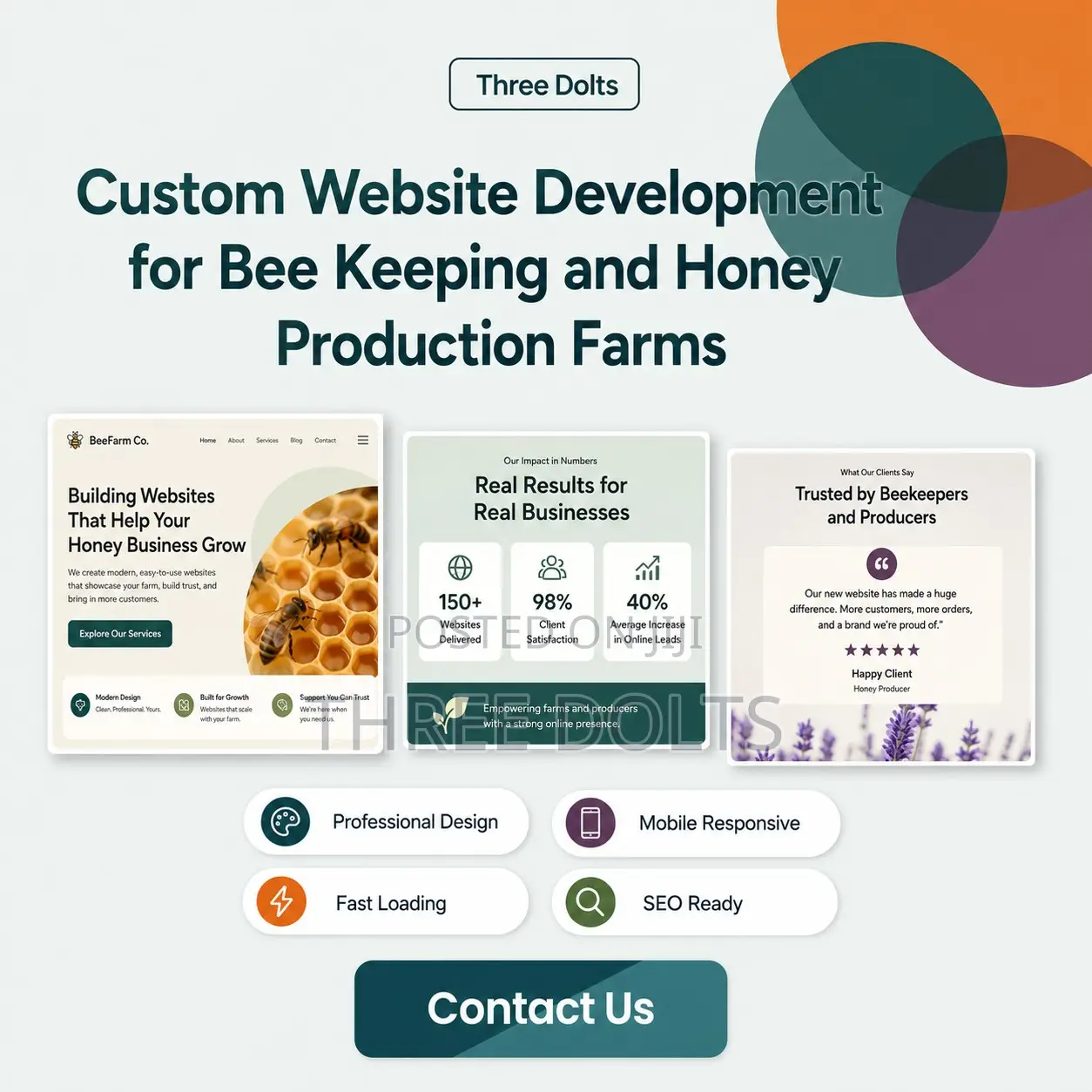 Custom Website Development for Bee Keeping and Honey Production Farms