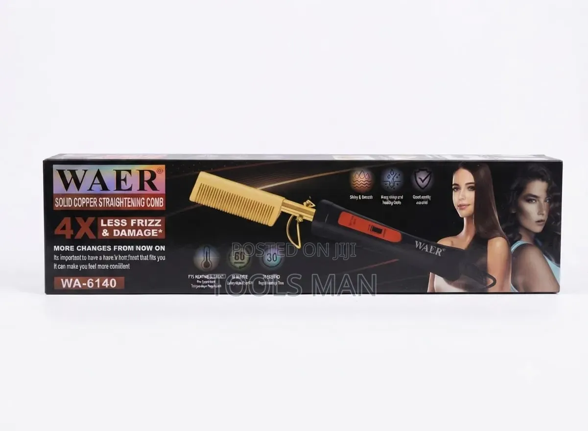 WAER Professional Solid Copper Electric Hair Straightening Comb.
