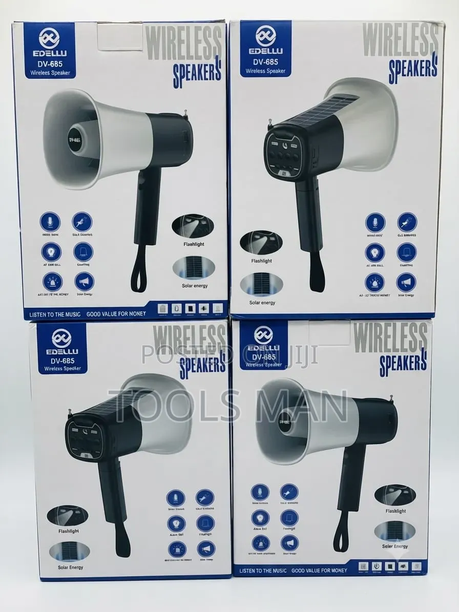Edellu DV-685 Solar Powered Wireless Megaphone With Flashlight.