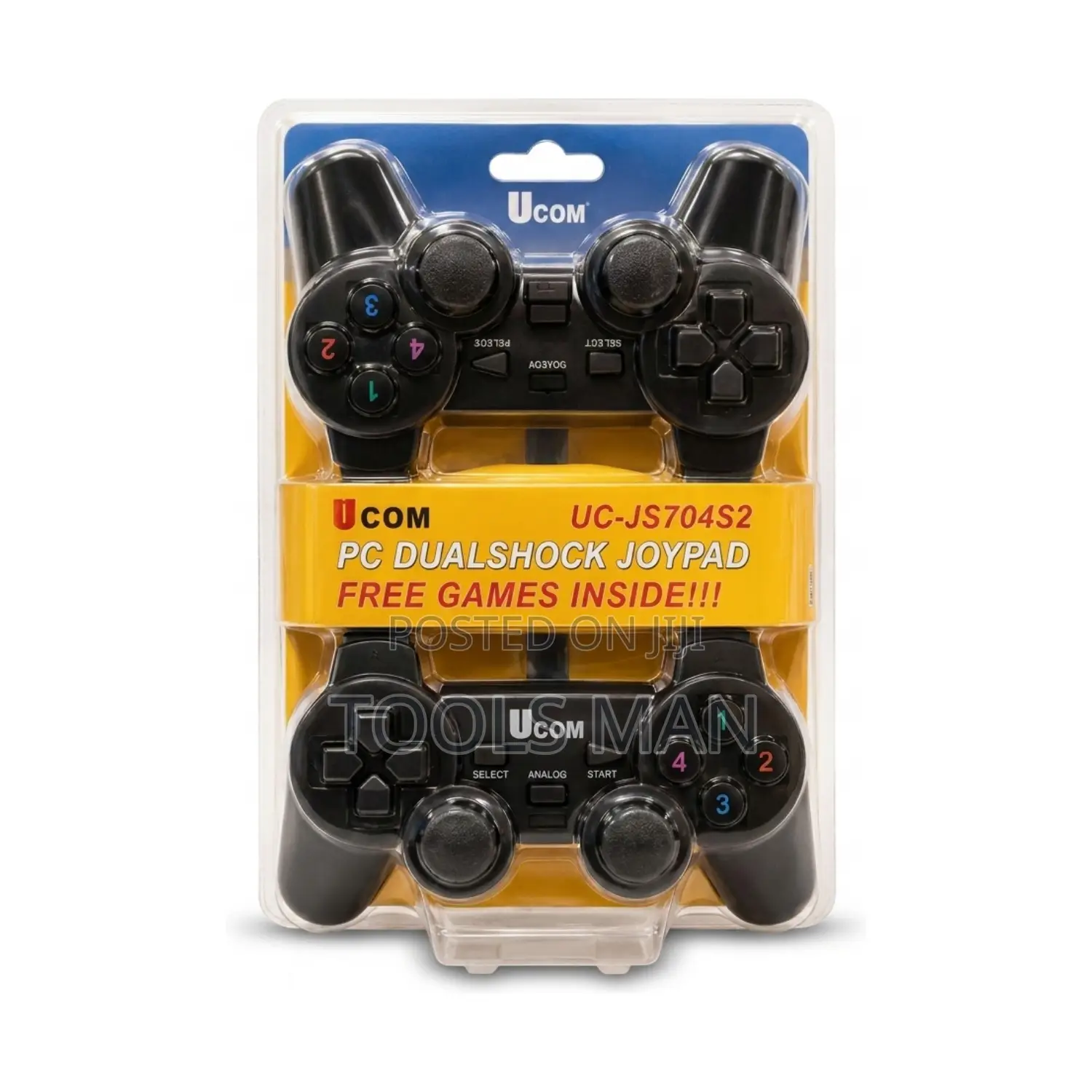 UCOM Double Game Pad PC USB Dual Shock Controller Pack. UC-JS704S2