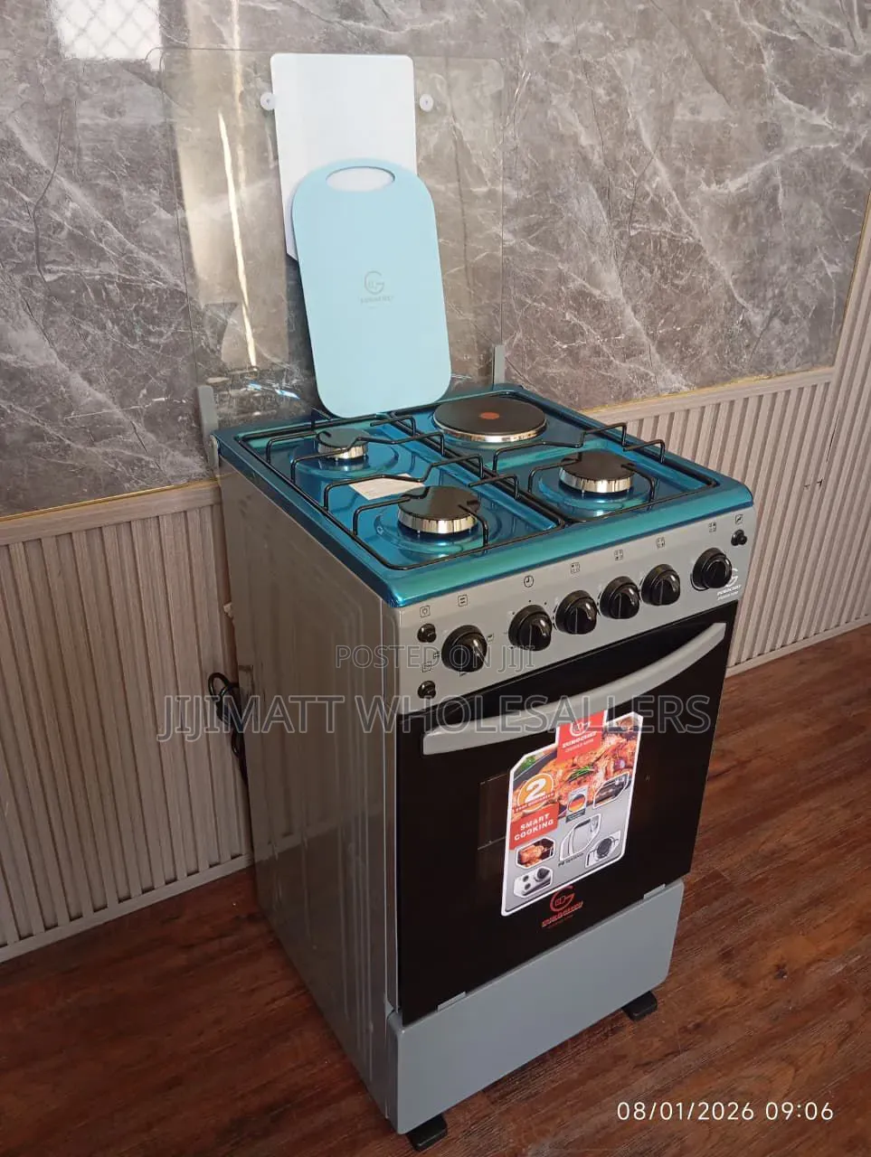 Eurochef Free Standing Cooker 3Gas Burner +1 Electric Cooker