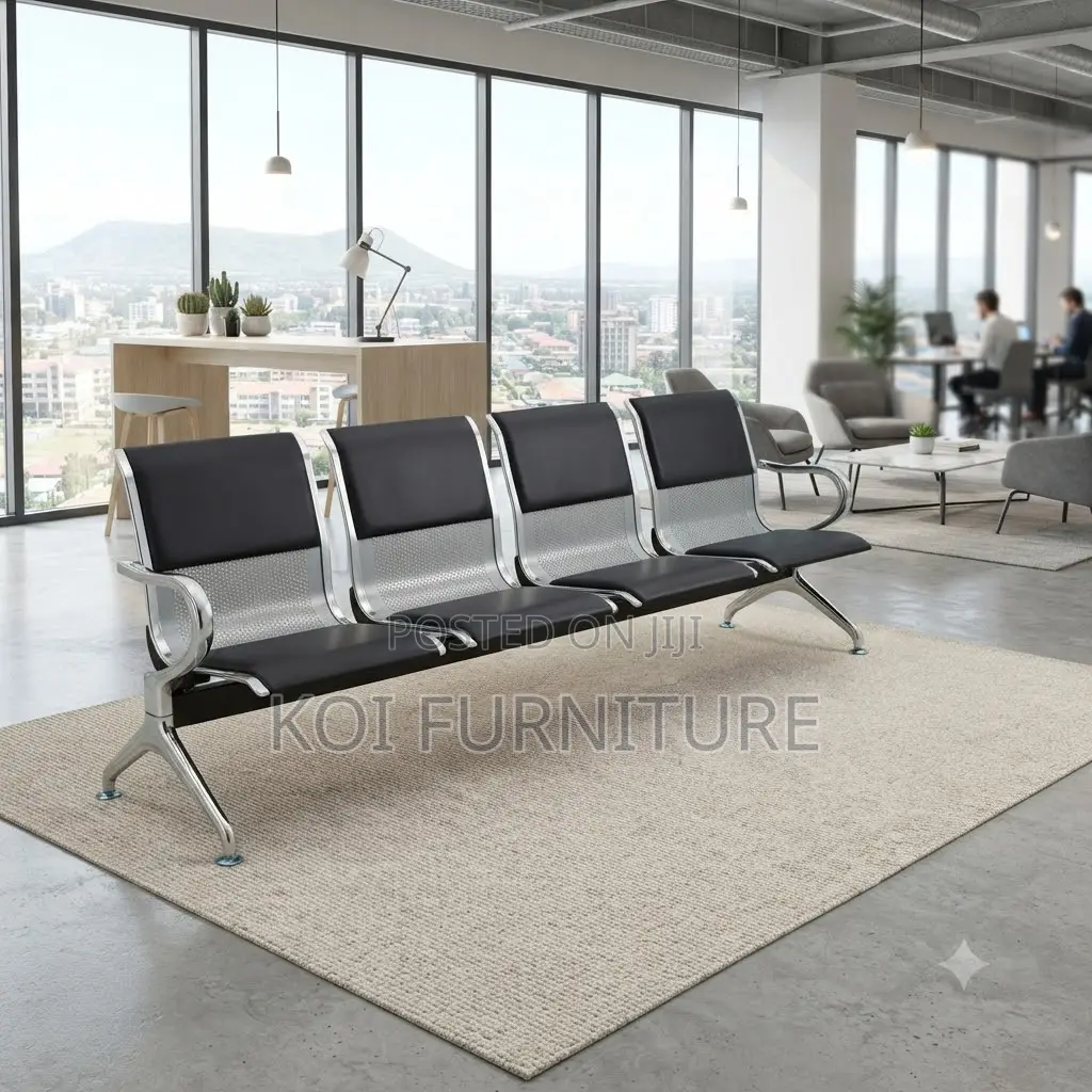 Office Benche; Four Seaters Leather Bench for Instution Area Reception