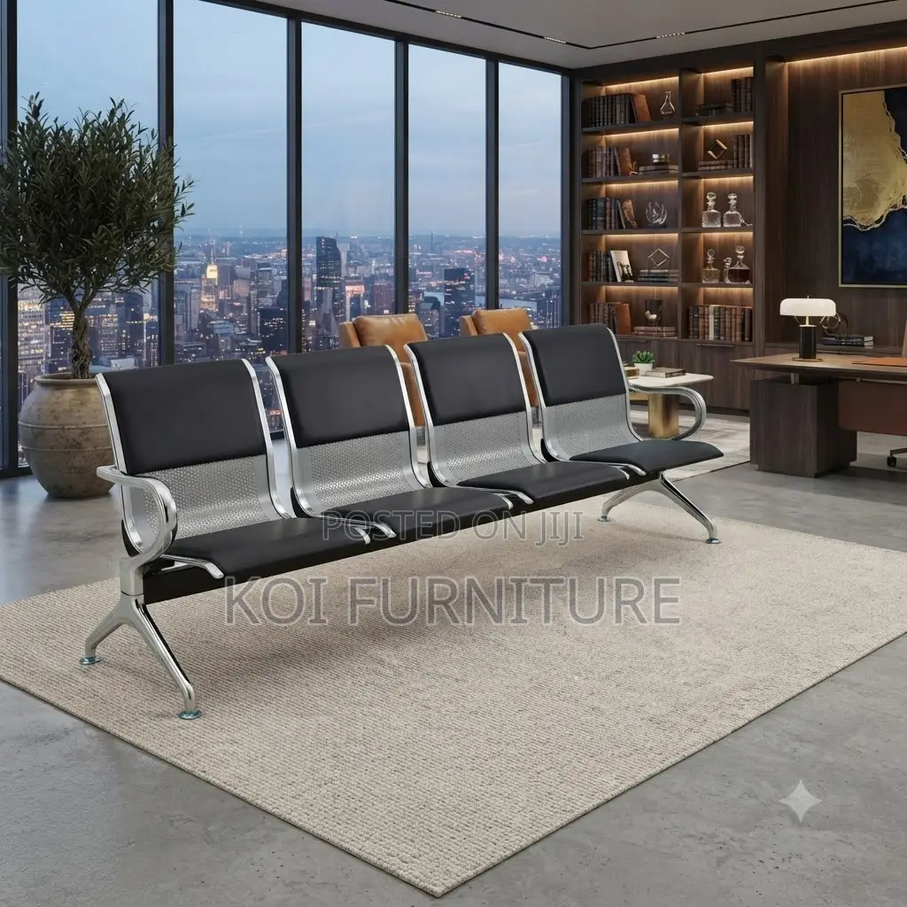 Office Benche; Four Seaters Leather Bench for Instution Area Reception