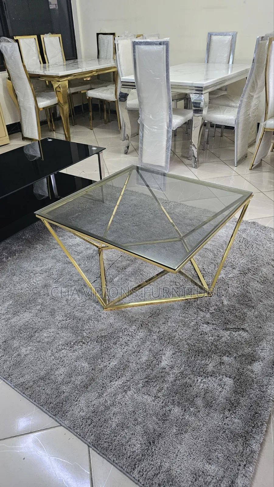 Glass Diamond Coffee Table