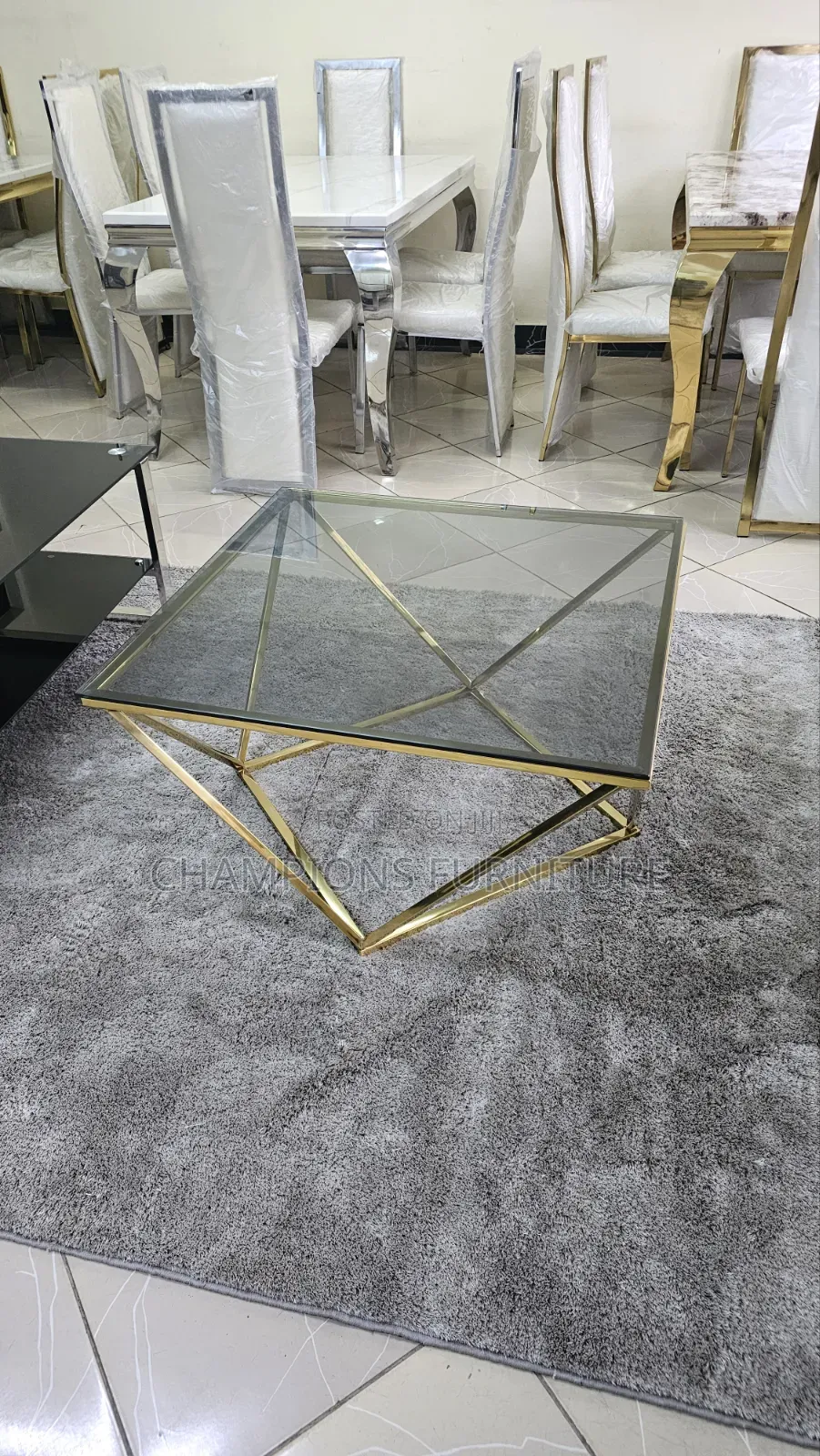 Glass Diamond Coffee Table