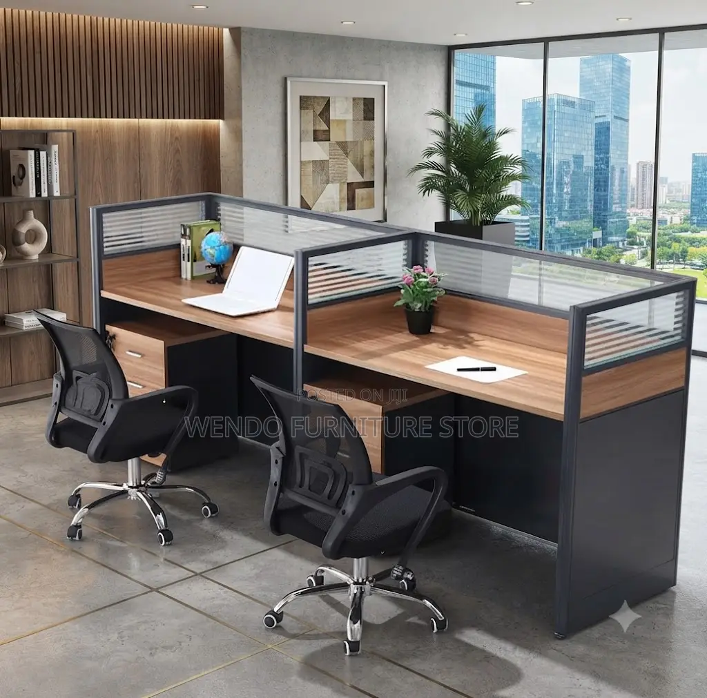 Office Workstation; Two Users Modern Office Workplace Workstation