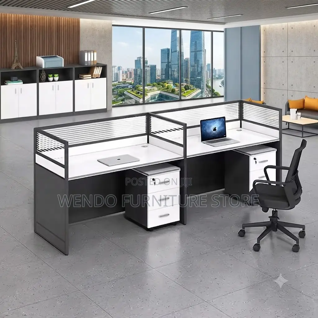 Office Workstation; Two Users Modern Office Workplace Workstation