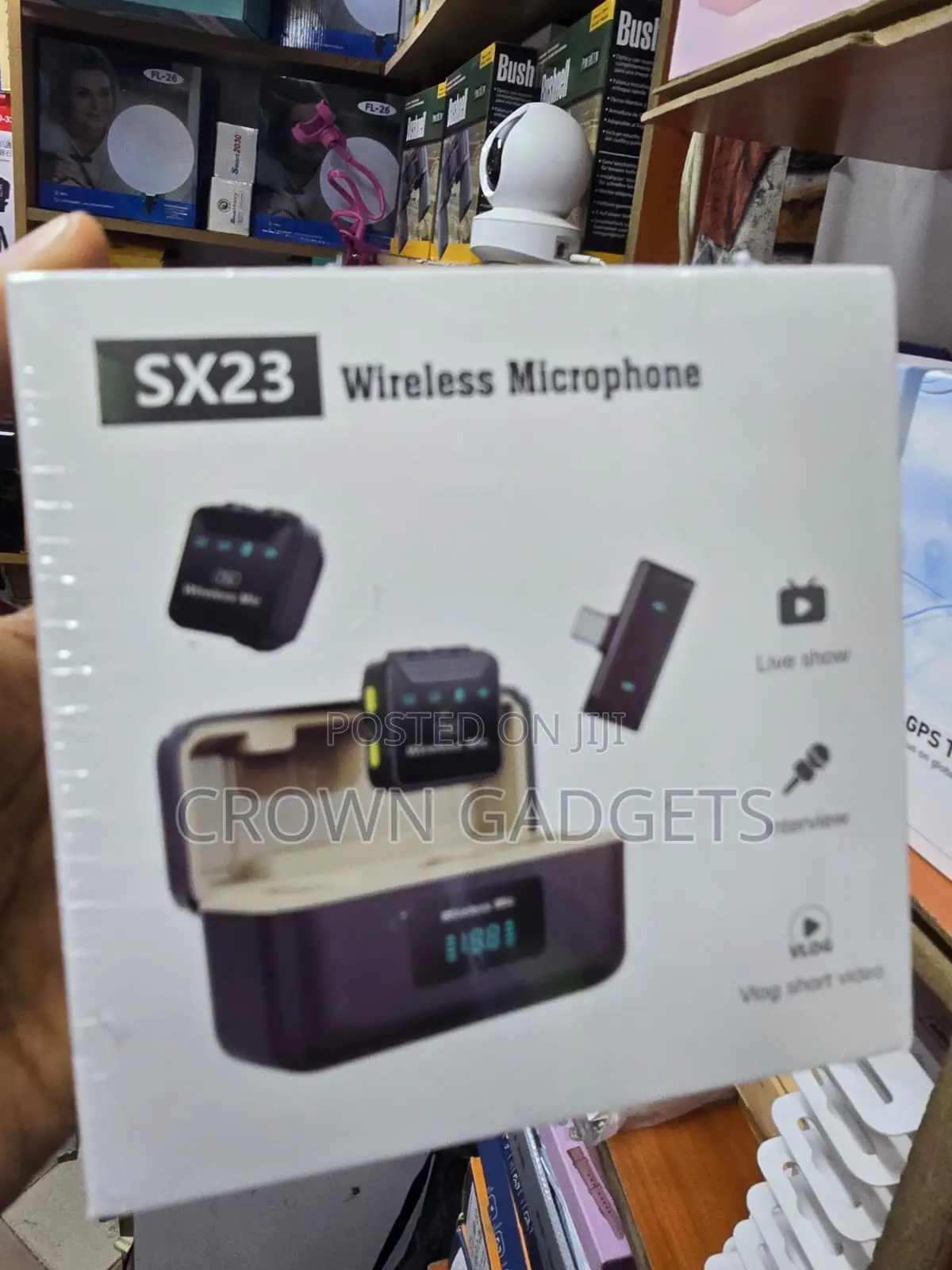 SX23 Wireless Lavalier Microphone 3-in-1 for iPhone Android