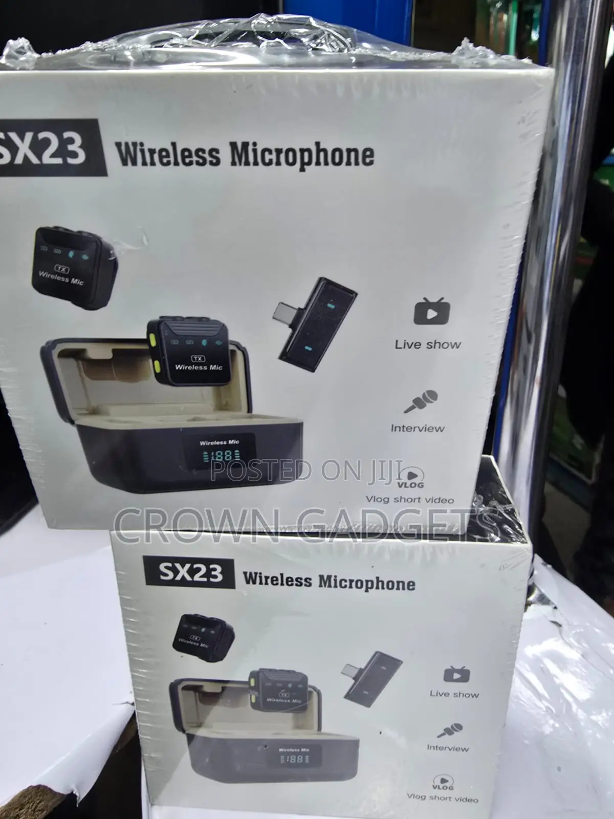 SX23 Wireless Lavalier Microphone 3-in-1 for iPhone Android