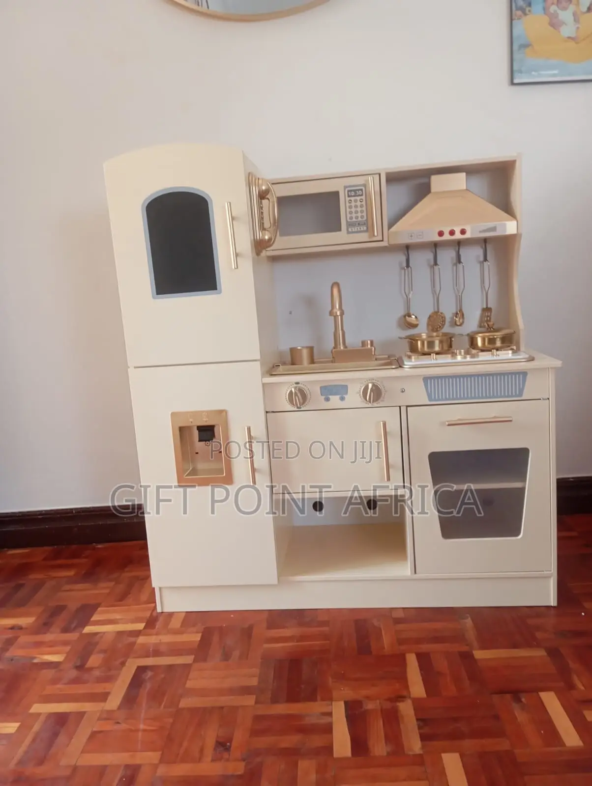 Kitchen Wooden Toy for Kids With Microwave Play Sink Playset