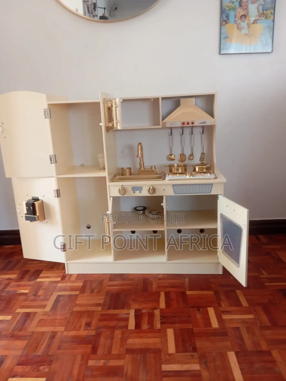Kitchen Wooden Toy for Kids With Microwave Play Sink Playset