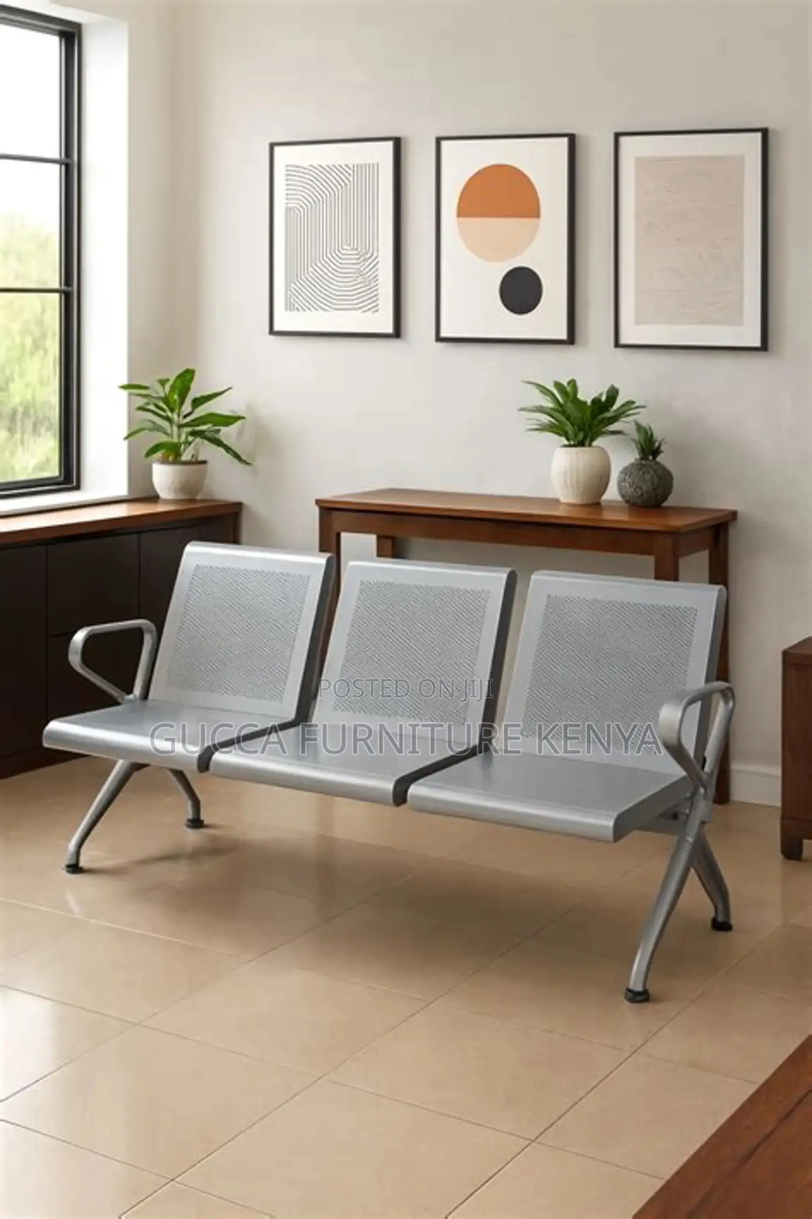 3-Link Non-Padded Waiting Bench.