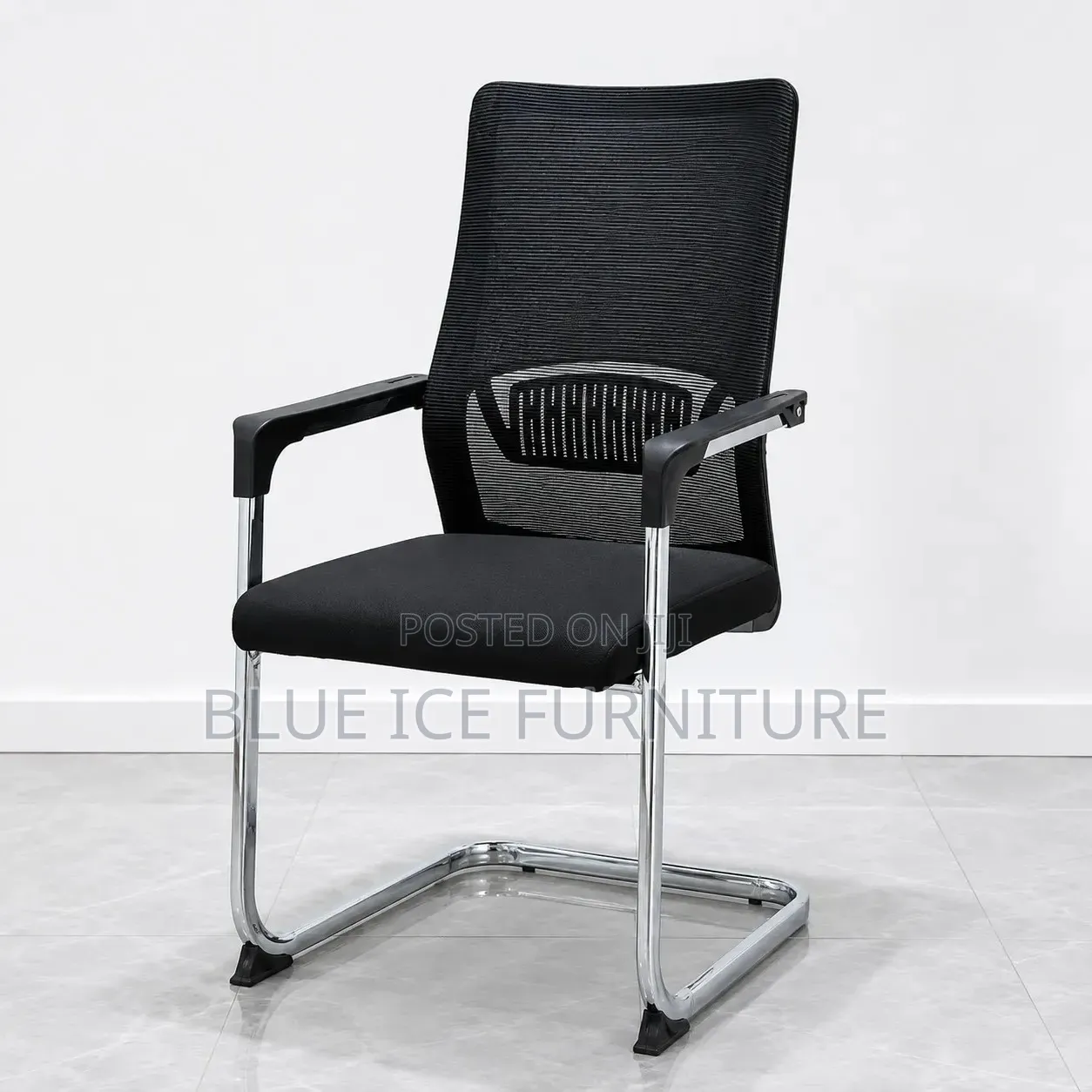 Modern Office Visitors Chairs With Metallic Armrest
