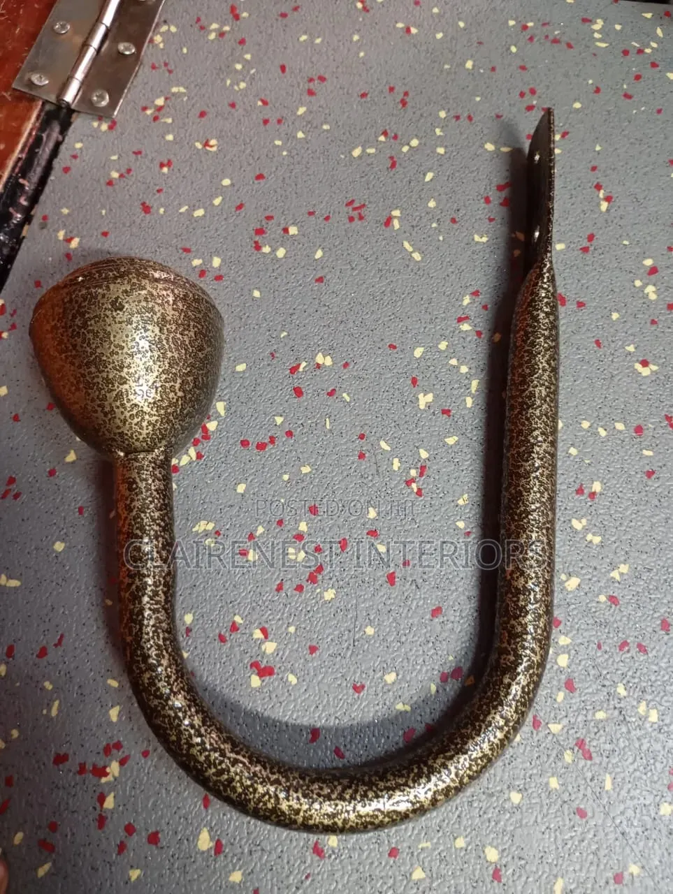 Brown and Black, Rough Coated, Metallic Curtain Holders