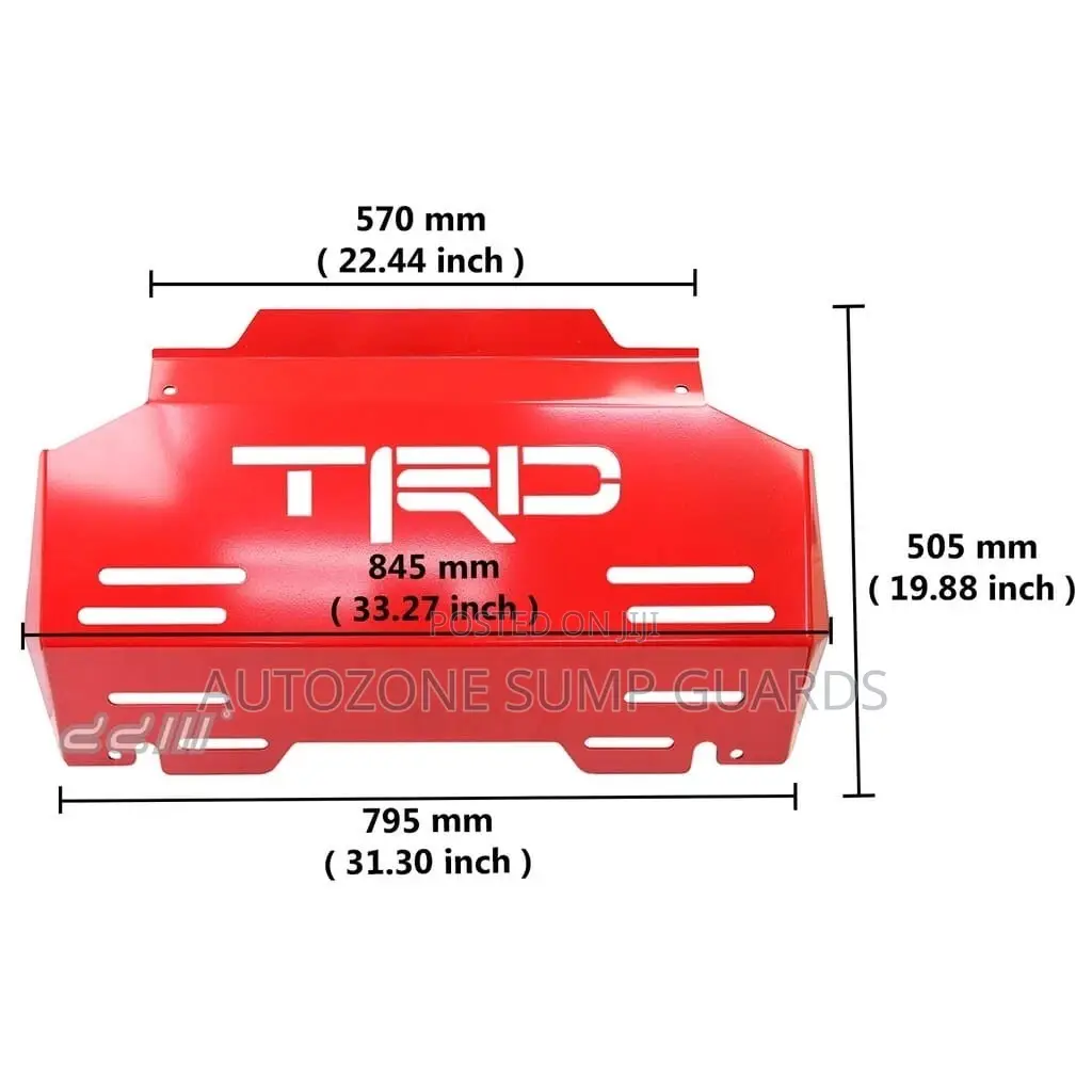 Red Steel Front Bash Plate for Toyota Hilux Revo Rocco Rogue 2015-On