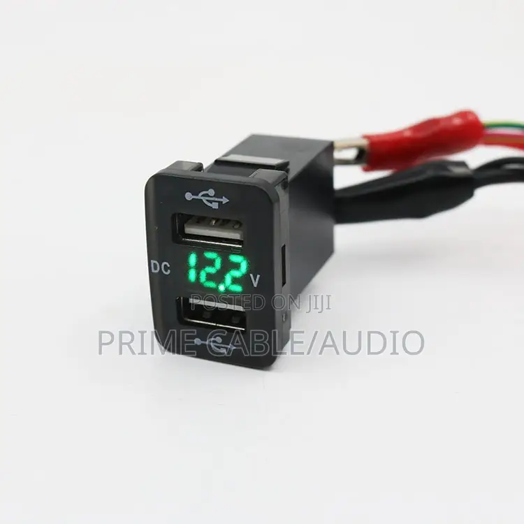Dual USB Car Charger With LED Voltmeter (12v/24v)