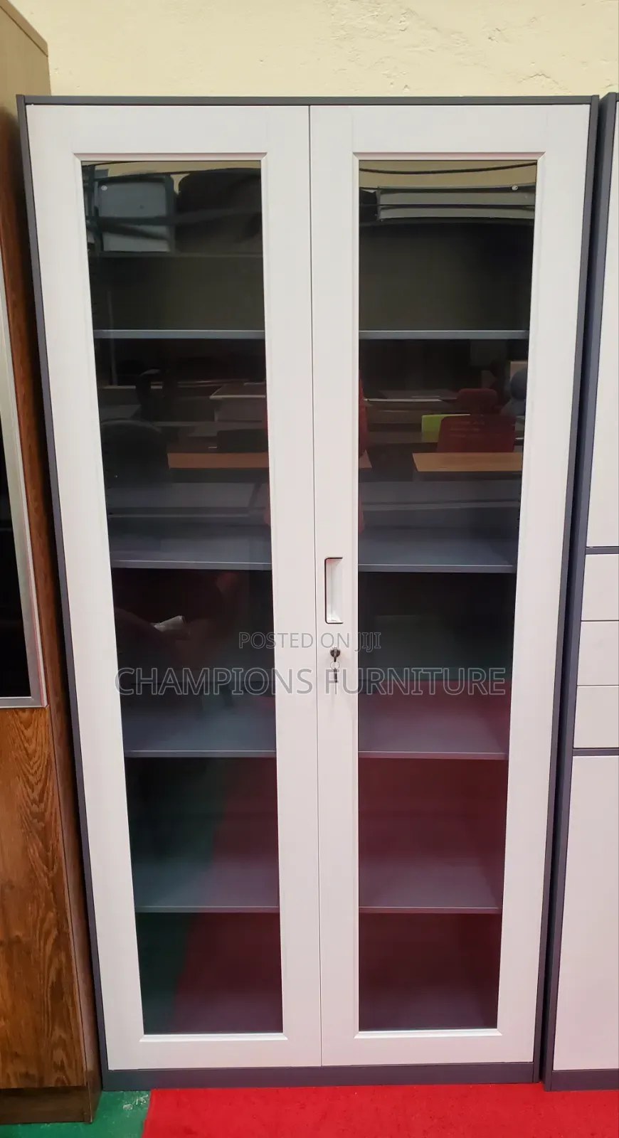 2-Door Glass Display Filing Cabinet