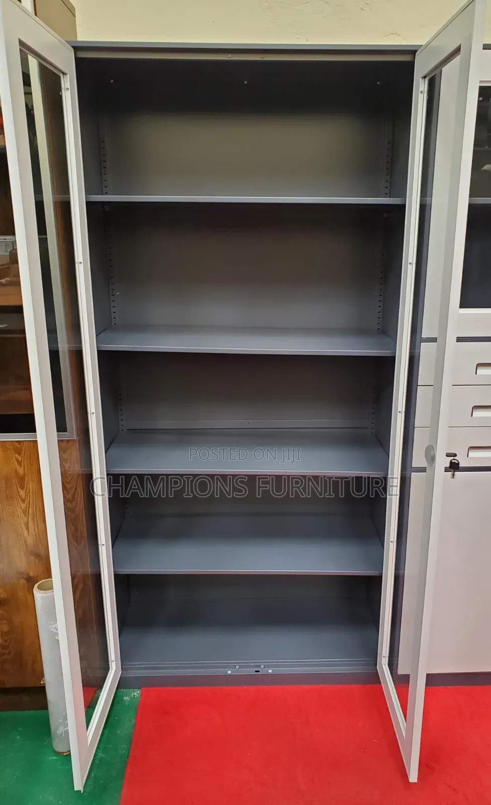 2-Door Glass Display Filing Cabinet