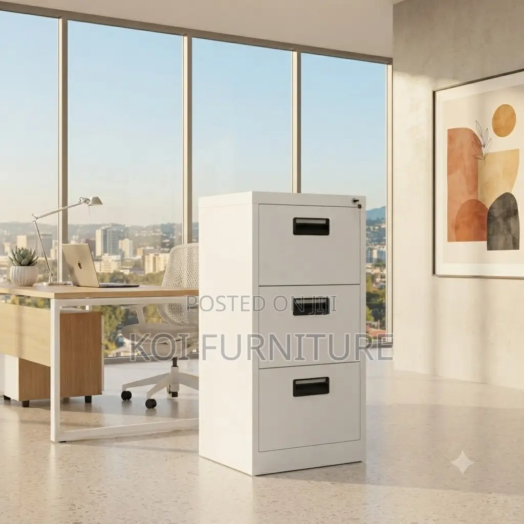 Office Cabinet; Three Drawers Steel Filing Storage Modern Cabinets