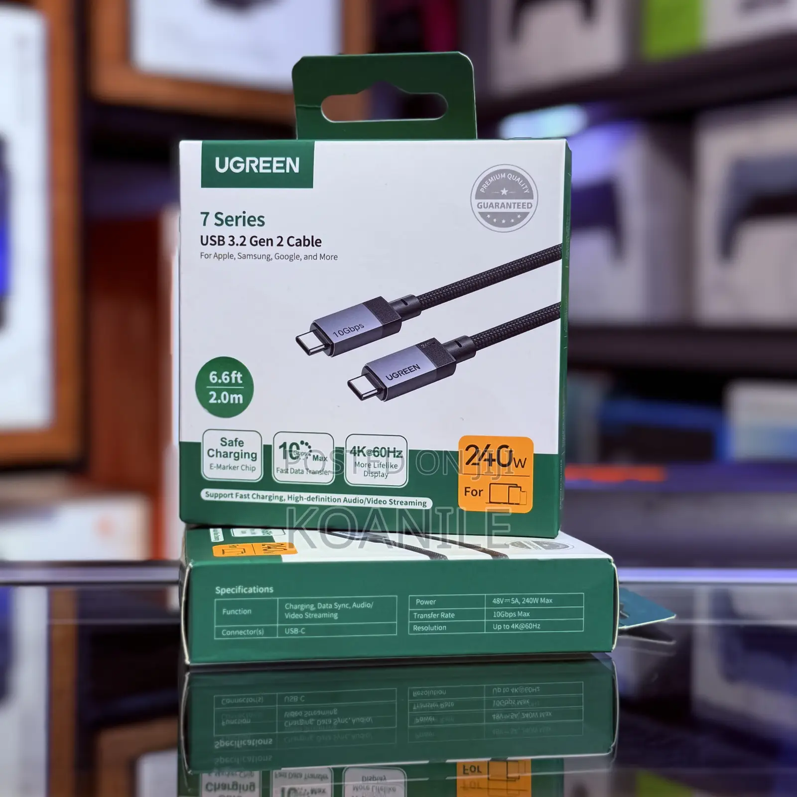 UGREEN 240W USB C to C Fast Charging Data Cable – Gen2 10Gbps