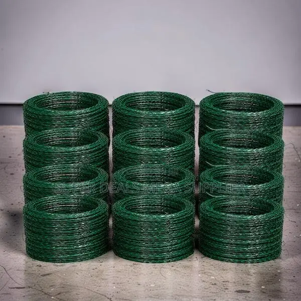 Green 100mm,200mm, 450mm 6m /8m/10m Length Barbed Razor Wire