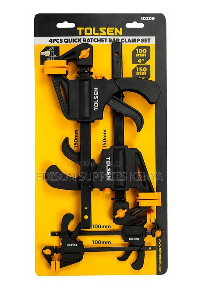 Bar Clamps Tolsen 4 PCS Quick Ratchet Bar Clamp Set WoodWorking