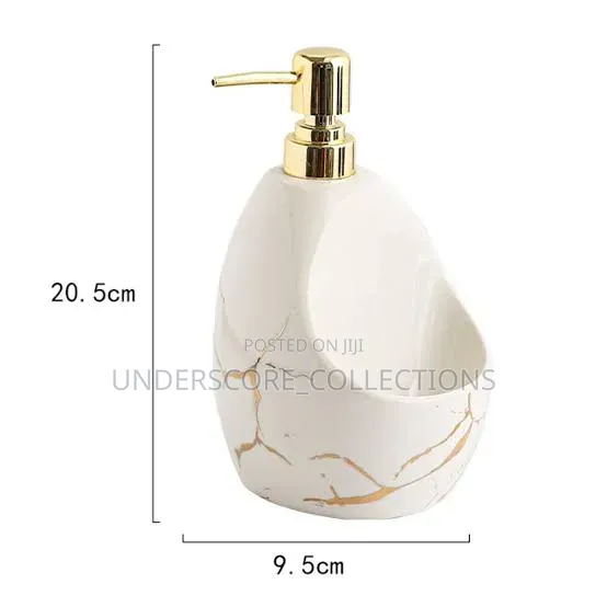 Fancy Single Cube Ceramic Lotion / Soap Dispenser With Wash Pad Sponge