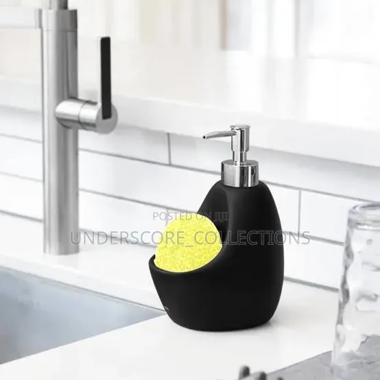 Fancy Single Cube Ceramic Lotion / Soap Dispenser With Wash Pad Sponge