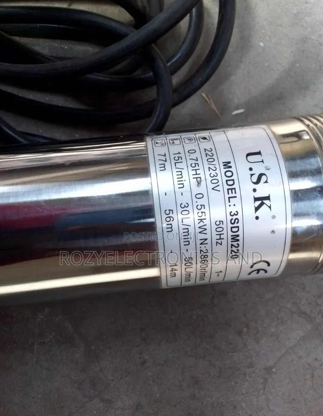 0.75 HP Submersible Pump Slim Body 77m Head