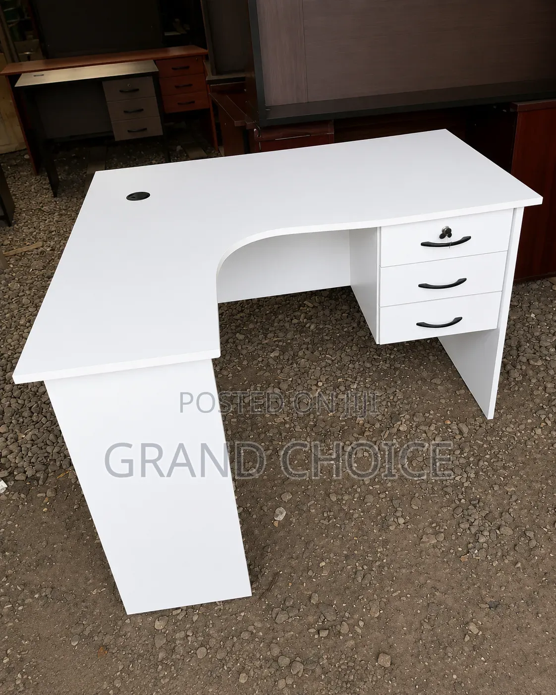 Modern Lshape Office Desk-White