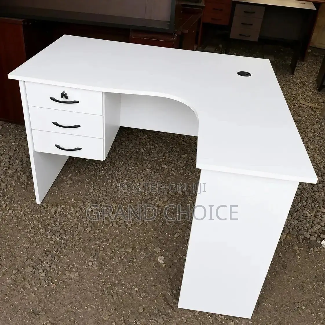 Modern Lshape Office Desk-White
