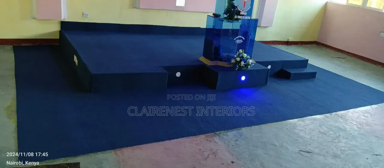 Blue and Red, Altar Flooring Delta 4mm Wall to Wall Carpets