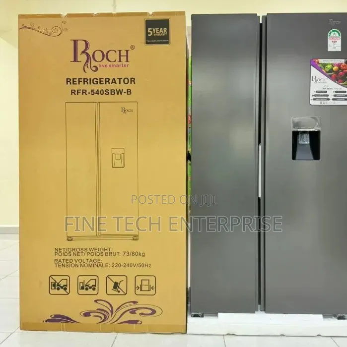 Roch Side by Side 439litres aRFR-540SBW-B Refrigerator With Dispenser
